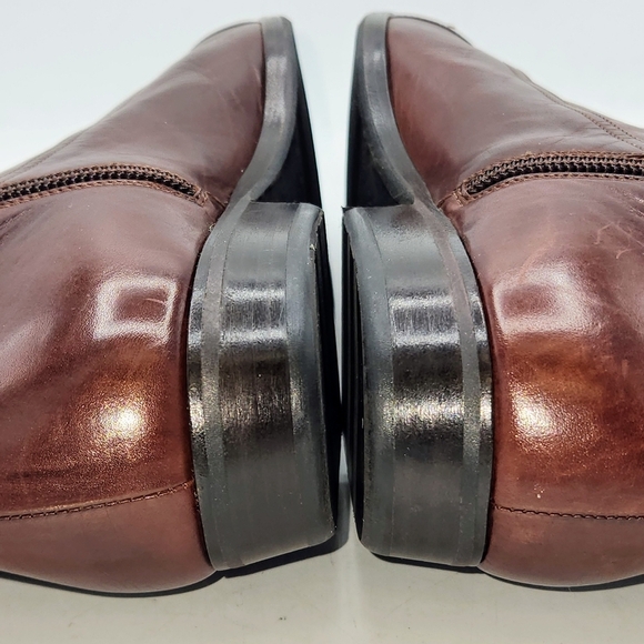 Lorenzo Banfi Leather Lace-up Zip Combat Boots In Cognac Brown Size 38 - Picture 13 of 16
